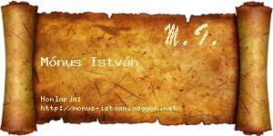 Mónus István névjegykártya